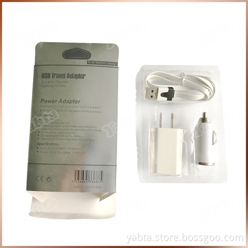 Wall Charger Car Charger USB Cable Set 1A Mobile Phone Travel Kit